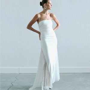 Women's White Elle Sequin-Paneled Jersey Midi Dress